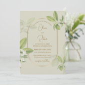 水彩春白さくらんぼ結婚咲き 招待状 (スタンド正面)