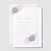 水彩春結婚多糖 ベラム紙招待状 (オフセット)