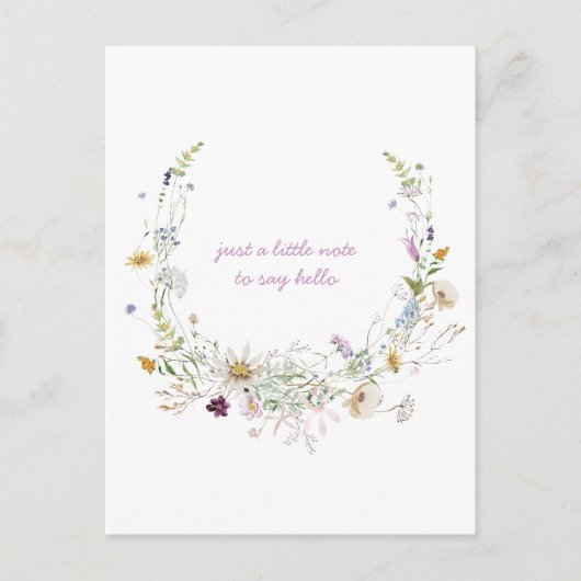 水彩春考えるワイルドフラワーズ ポストカード (正面)