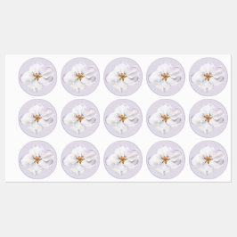 水彩春花が封筒を封じる ラベル