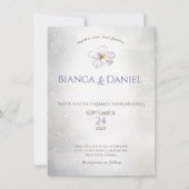 水彩春花写真結婚式招待状 招待状 (正面)