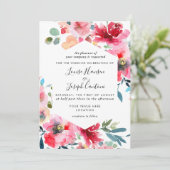 水彩春花婚礼 案内状 (スタンド正面)