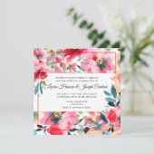 水彩春花婚礼 案内状 (スタンド正面)