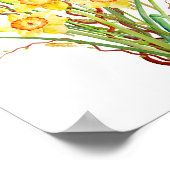 水彩春花水仙 ポスター (角)