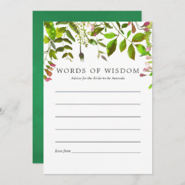 水彩春葉ブライダルシャワーアドバイス 招待状