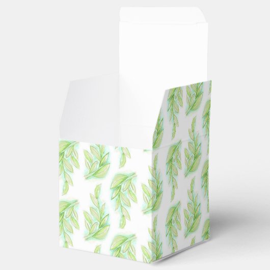 水彩春葉結婚式の引き出物箱 フェイバーボックス (オープン)