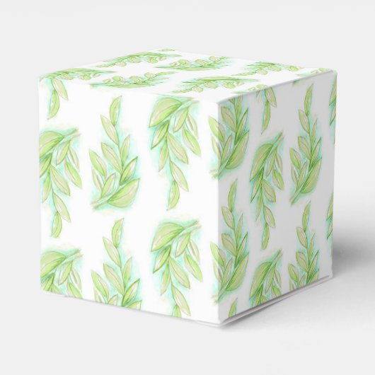 水彩春葉結婚式の引き出物箱 フェイバーボックス (裏面サイド)