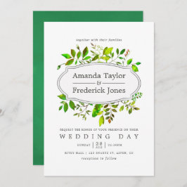 水彩春葉結婚式招待状 招待状