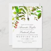 水彩春葉結婚式招待状 招待状 (正面)
