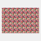 水彩春赤チューリップ水仙春 ラッピングペーパーシート (正面)