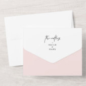 水彩春赤面と緑の木すべて1つのI オールインワン招待状 (裏面)