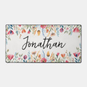 水彩春野花パーソナライズされた デスクマット (正面)