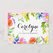 水彩春開花は私の花嫁になる インビテーションポストカード (正面/裏面)