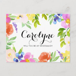 水彩春開花は私の花嫁になる インビテーションポストカード