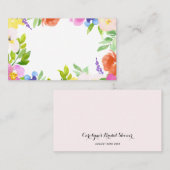 水彩春開花フローラフレームカスタム プレイスカード (正面/裏面)