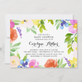 水彩春開花ベビーシャワー招待状 招待状 (正面)