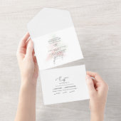 水彩春開花木 オールインワン招待状 (貼ってはがせる)