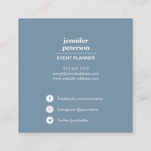 水彩春開花牡丹ソーシャルメディアのアイコン スクエア名刺 (裏面)