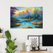 水彩春風景 ポスター (ホームオフィス)