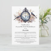 水彩時計のまわりにブライダルシャワー 招待状 (スタンド正面)