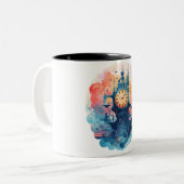 水彩時計律速計 ツートーンマグカップ (正面左)