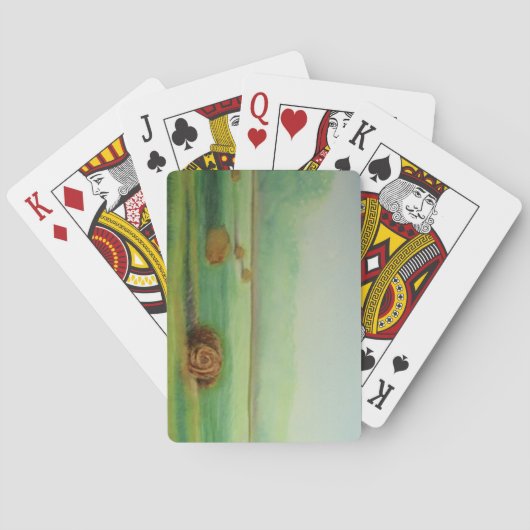 水彩景観牧草地 トランプ (裏面)