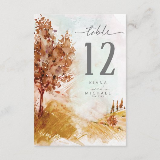 水彩景観表番号秋ID786 招待状 (正面)