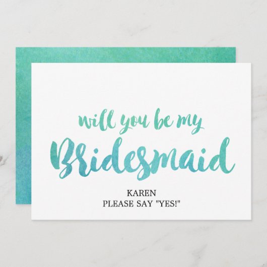 水彩書は私の花嫁になる 招待状 (正面/裏面)