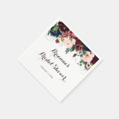 水彩書図解入りの、写真付きの道ブライダルシャワー スタンダードカクテルナプキン (角)