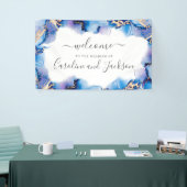 水彩書道の結婚ウェルカムバナー 横断幕 (トレードショー)