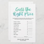 水彩書道は正しい価格のゲームを推測 (正面/裏面)