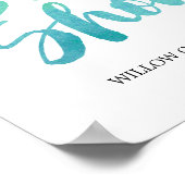 水彩書道ビーチブライダルシャワーへようこそ ポスター (角)