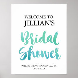 水彩書道ビーチブライダルシャワーへようこそ ポスター