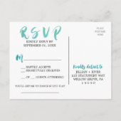 水彩書道ビーチ歌唱依頼RSVP インビテーションポストカード (裏面)