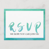 水彩書道ビーチ歌唱依頼RSVP インビテーションポストカード (正面)