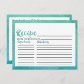 水彩書道ブライダルシャワーレシピカード ポストカード (正面/裏面)