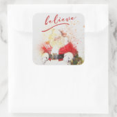 水彩書道付きサンタク信じロース スクエアシール (バッグ)