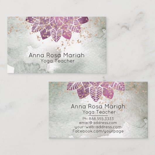 *~*水彩曼荼羅グリッタースピリチュアル霊気 名刺 (正面/裏面)