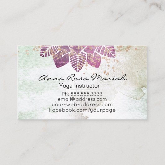 *～*水彩曼荼羅グリッター癒しヨガ霊気 名刺 (裏面)