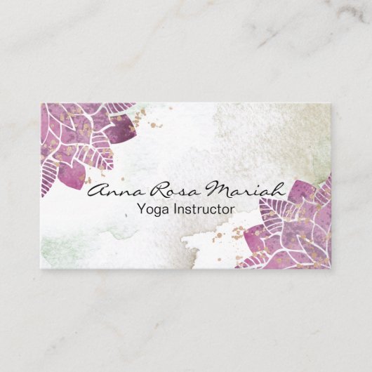 *～*水彩曼荼羅グリッター癒しヨガ霊気 名刺 (正面)