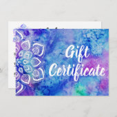 水彩曼荼羅ホリスティック遺産証明書カード 招待状 (正面/裏面)