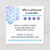 水彩曼荼羅形而上学的ヨガソーシャルメディア スクエア名刺 (裏面)