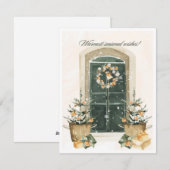 水彩最も暖かい季節の願い冬 シーズンカード (正面/裏面)