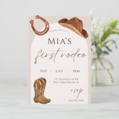 水彩最初のロデオ1歳の誕生日 招待状 (スタンド正面)