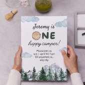 水彩最初の誕生日アウトドア招待状 招待状