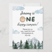 水彩最初の誕生日アウトドア招待状 招待状 (正面)