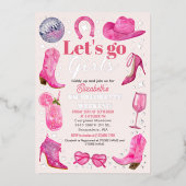 水彩最後のロデオバチェロレッテ週末 箔招待状 (正面)