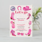 水彩最後のロデオバチェロレッテ週末 箔招待状 (立ち正面)