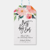 水彩最高のフローラデイエバーサンキュー結婚ズ ギフトタグ (正面)