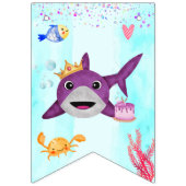 水彩最高の誕生日シャークバースデーパーティー バンティングフラッグ (第1の旗)